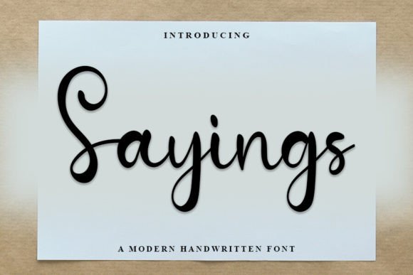 Sayings: A Handwritten Font with Editorial Grace